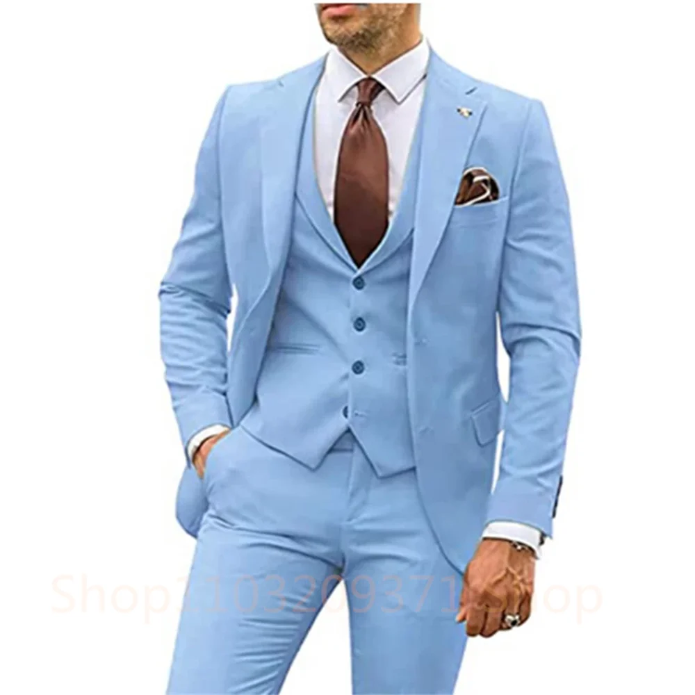 Formal Business Suit  3 Piece Set Blazer+ Vest+ Pants - Free Shipping - Delivery 15-35 days