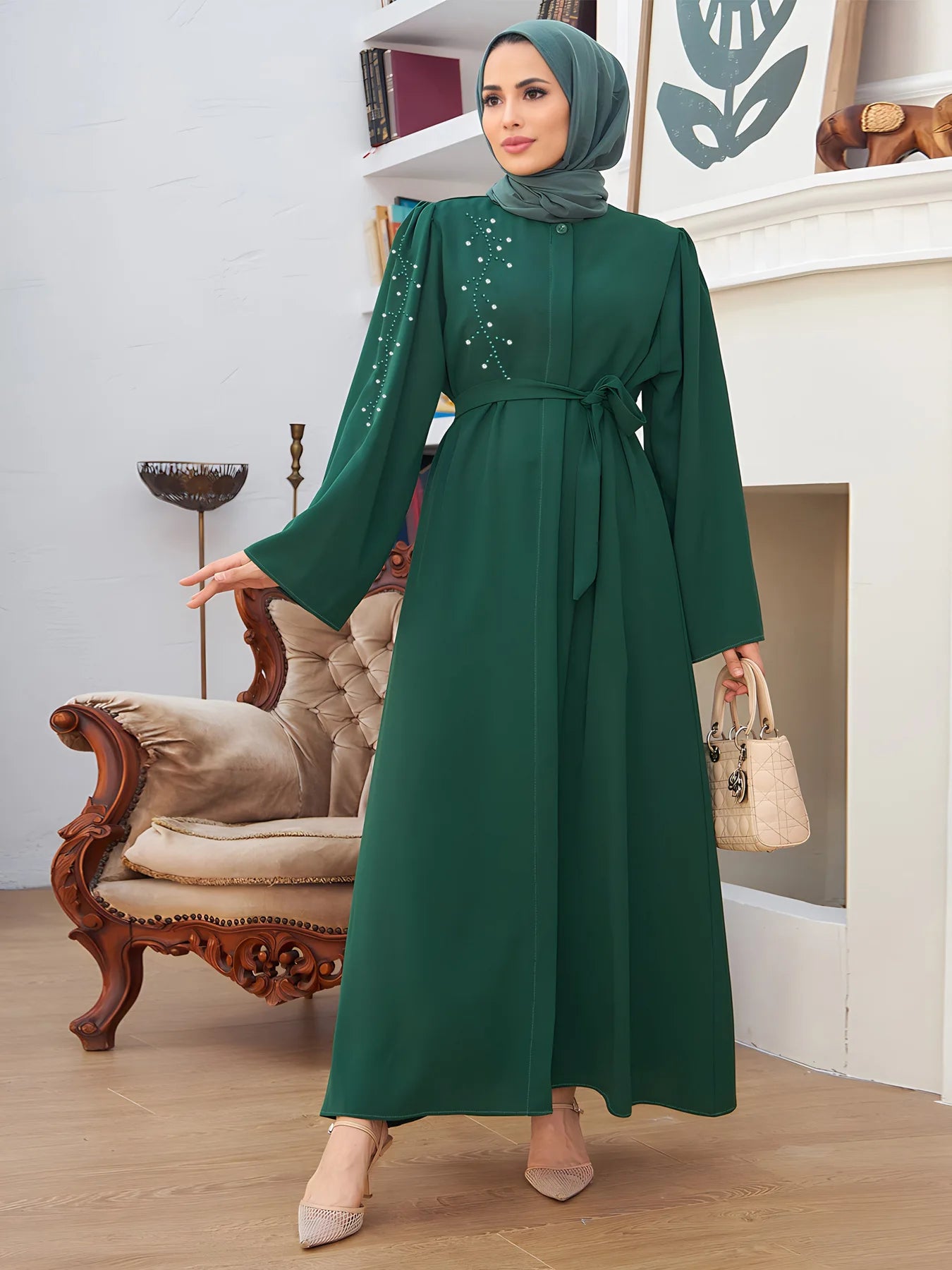 Abaya Diamond Open Kimono Long Maxi Dress - Price MVR640/- Delivery 12-20 days