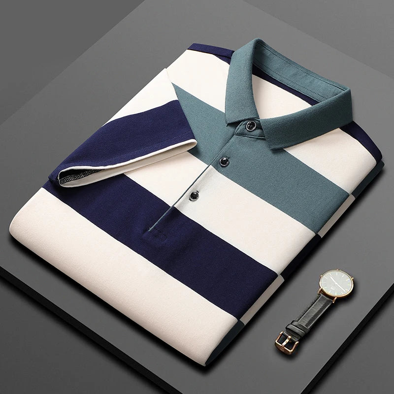 Men's Designer Striped  Polo Shirt - Price MVR455/- Delivery 12-25 days