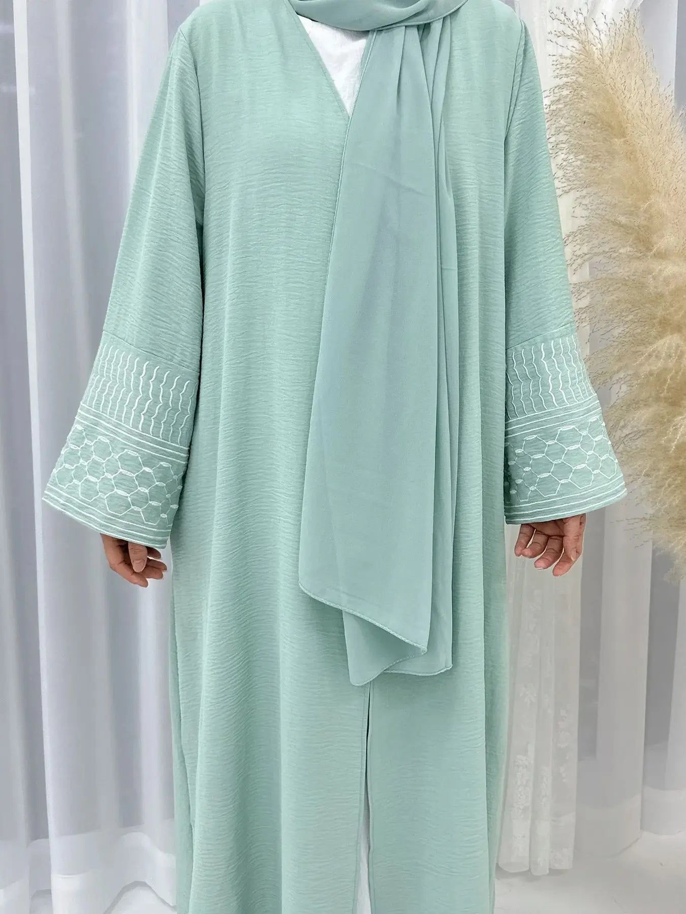 Fashion Embroidery Kimono  Abaya - Price MVR725/- Delivery 12-20 days