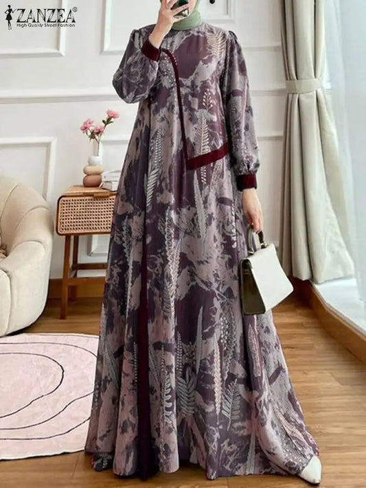 Floral Printed Maxi Sundress Elegant Abaya - Price MVR550/- Delivery 12-20 days