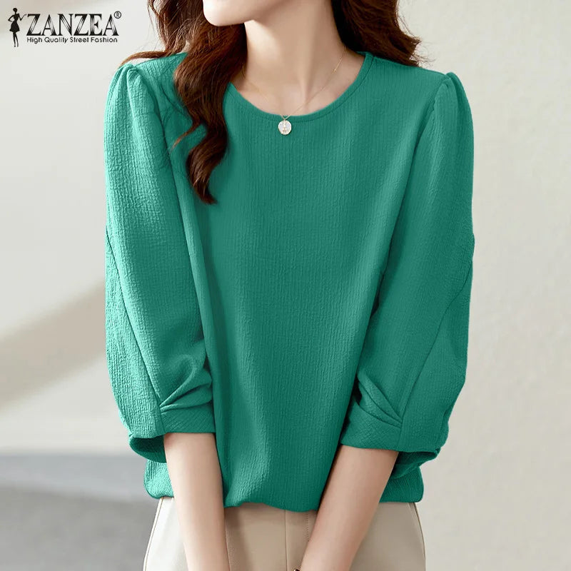 O-Neck 3/4 Sleeved Solid office Tops - Price MVR375/- Delivery 12-20 days