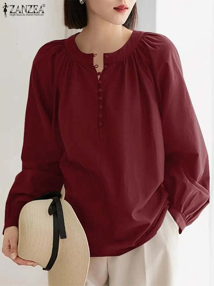 Long Sleeve Solid Blouse - Price MVR445/- Delivery 12-20 days