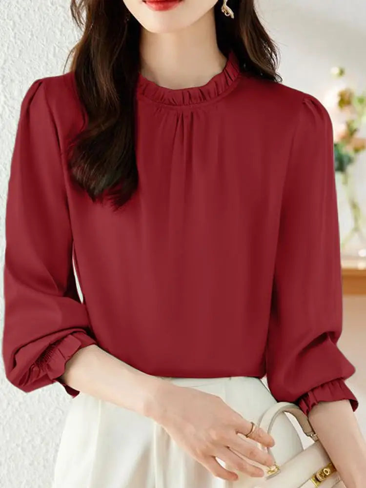 ZANZEA Women Office Satin Blouse - Price MVR375/- Delivery 12-20 days