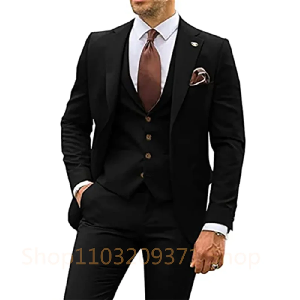 Formal Business Suit  3 Piece Set Blazer+ Vest+ Pants - Free Shipping - Delivery 15-35 days