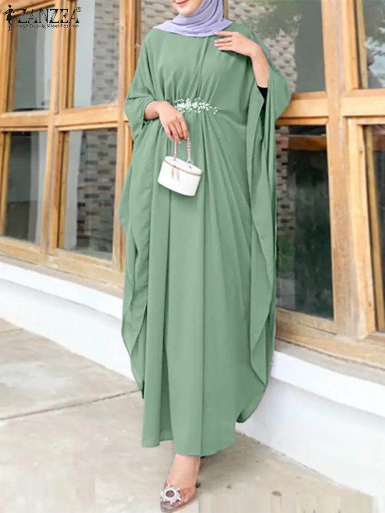 ZANZEA  Abaya Long Sleeve Baggy Vestidos - Price MVR535/- Delivery 12-20 days