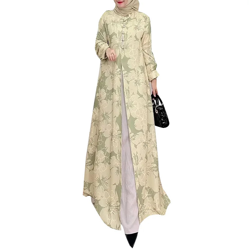 Abaya Printed Robe Maxi Long Dress - Price MVR585/- Delivery 12-20 days