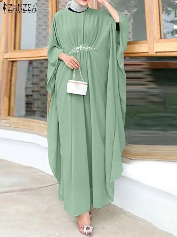 ZANZEA  Abaya Long Sleeve Baggy Vestidos - Price MVR535/- Delivery 12-20 days