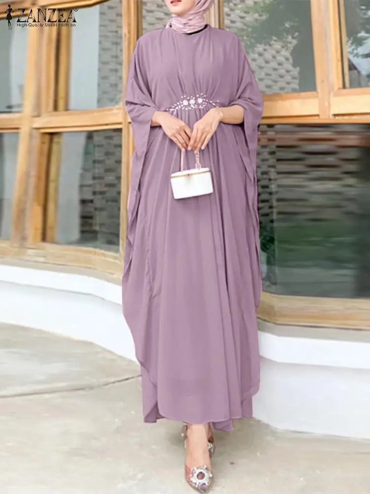 ZANZEA  Abaya Long Sleeve Baggy Vestidos - Price MVR535/- Delivery 12-20 days